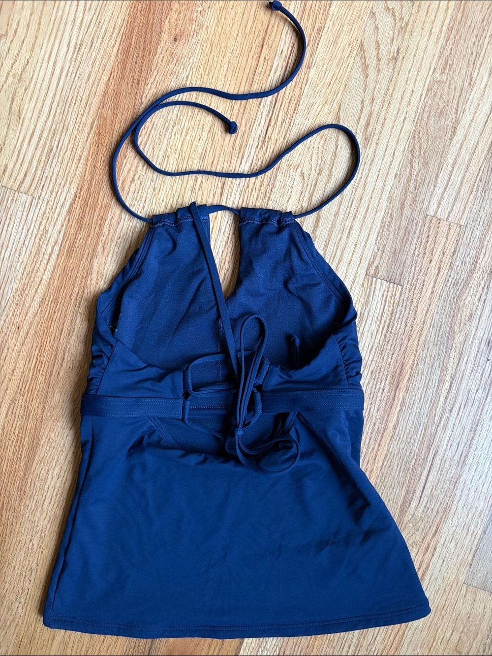 Athleta XXS Navy Halter Tankini Top - Keyhole Front swimsuit top - Picture 2 of 4